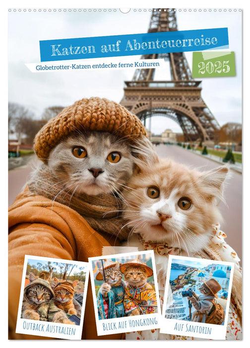 Chats en voyage d'aventure - Les chats globe-trotters découvrent des cultures lointaines (Calendrier mural CALVENDO 2025) 