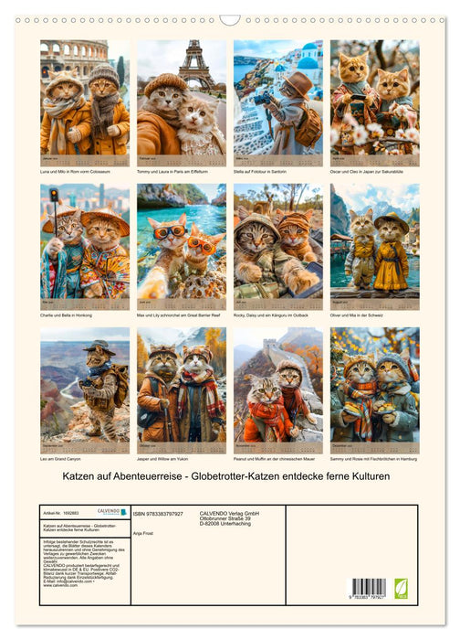 Chats en voyage d'aventure - Les chats globe-trotters découvrent des cultures lointaines (Calendrier mural CALVENDO 2025) 