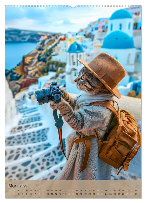 Katzen auf Abenteuerreise - Globetrotter-Katzen entdecke ferne Kulturen (CALVENDO Wandkalender 2025)