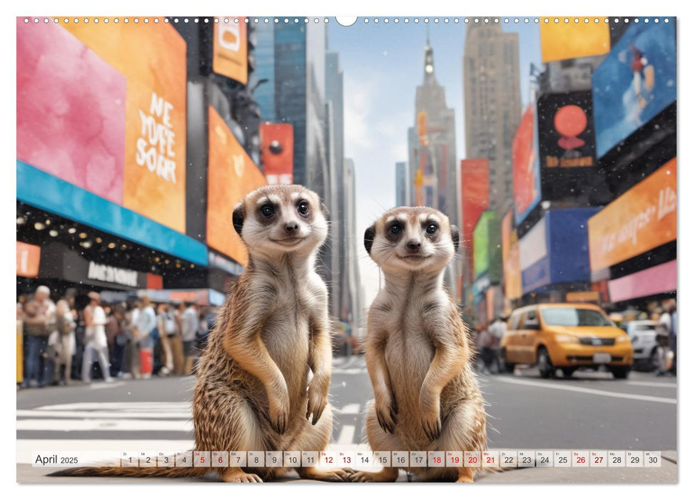 Suricates à New York (calendrier mural CALVENDO 2025) 