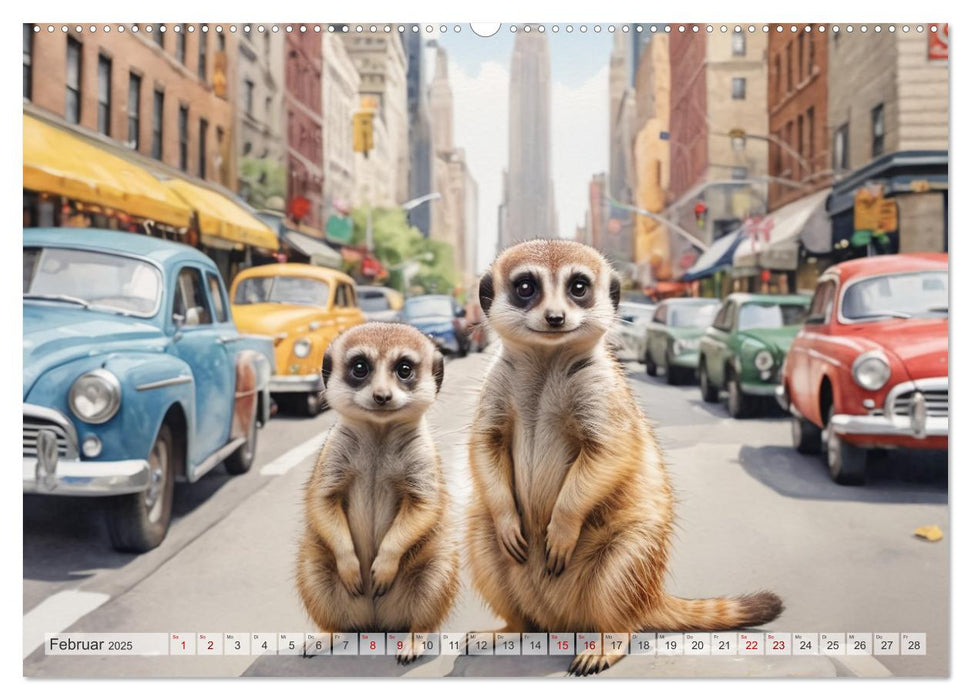 Suricates à New York (Calvendo Premium Wall Calendar 2025) 