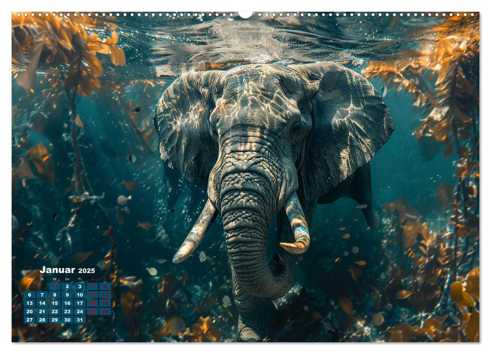 Éléphants adorables (Calendrier mural CALVENDO Premium 2025) 