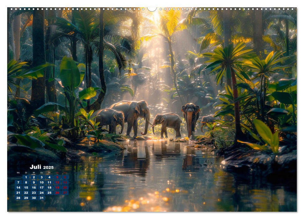 Éléphants adorables (Calendrier mural CALVENDO Premium 2025) 