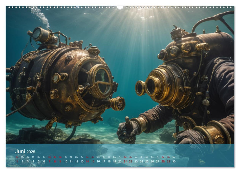 Steampunk – Robot sous-marin (Calvendo Premium Calendrier mural 2025) 