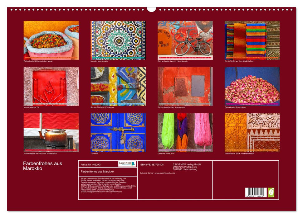 Choses colorées du Maroc (Calendrier mural CALVENDO 2025) 