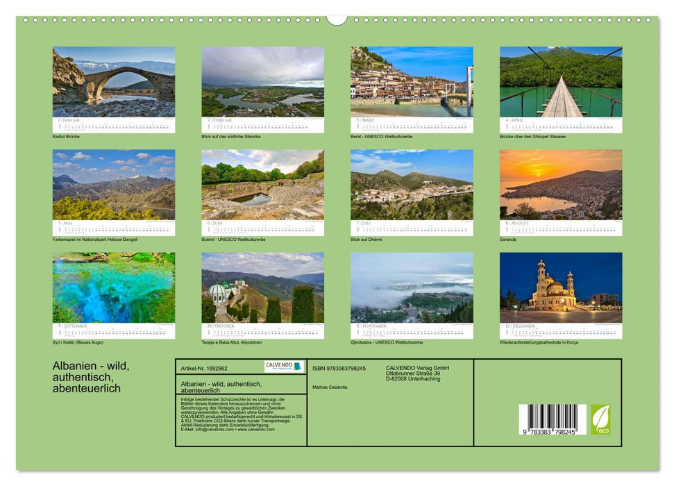 Albanien - wild, authentisch, abenteuerlich (CALVENDO Premium Wandkalender 2025)