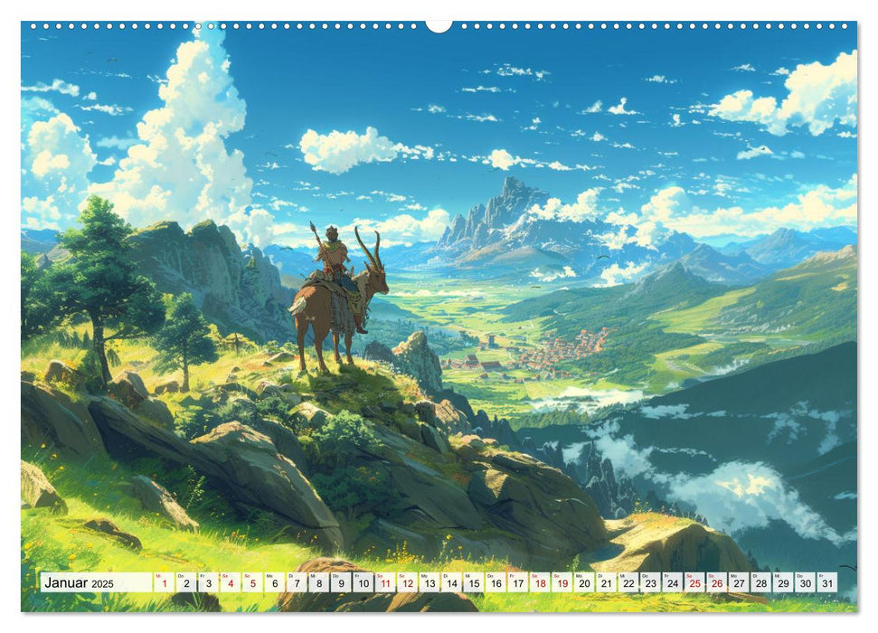Begegnungen im Anime Zauberland (CALVENDO Premium Wandkalender 2025)
