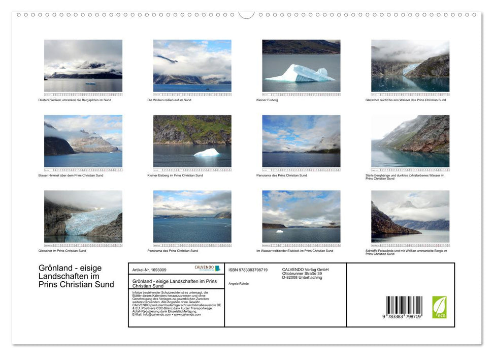 Grönland - eisige Landschaften im Prins Christian Sund (CALVENDO Premium Wandkalender 2025)