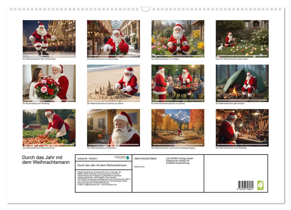 Durch das Jahr mit dem Weihnachtsmann (CALVENDO Wandkalender 2025)