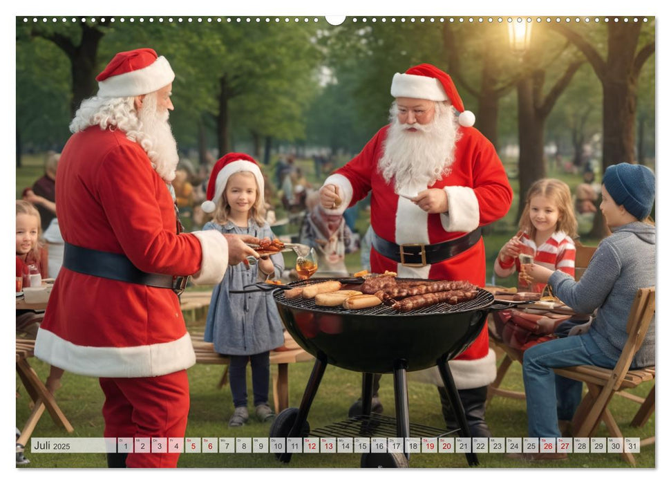 Durch das Jahr mit dem Weihnachtsmann (CALVENDO Premium Wandkalender 2025)