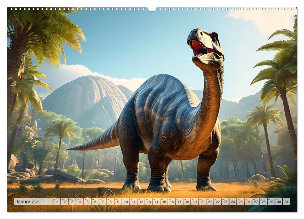 Dinosaurier - die Welt der Urzeitgiganten (CALVENDO Premium Wandkalender 2025)