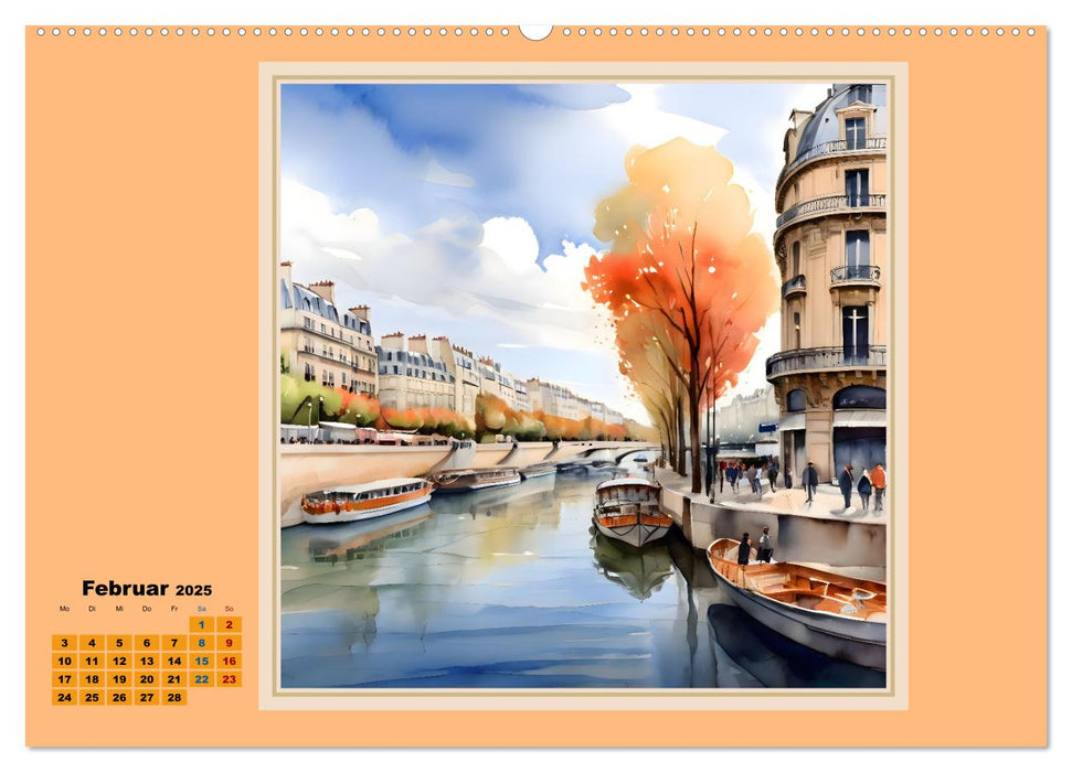 KI spaziert durch Paris (CALVENDO Wandkalender 2025)