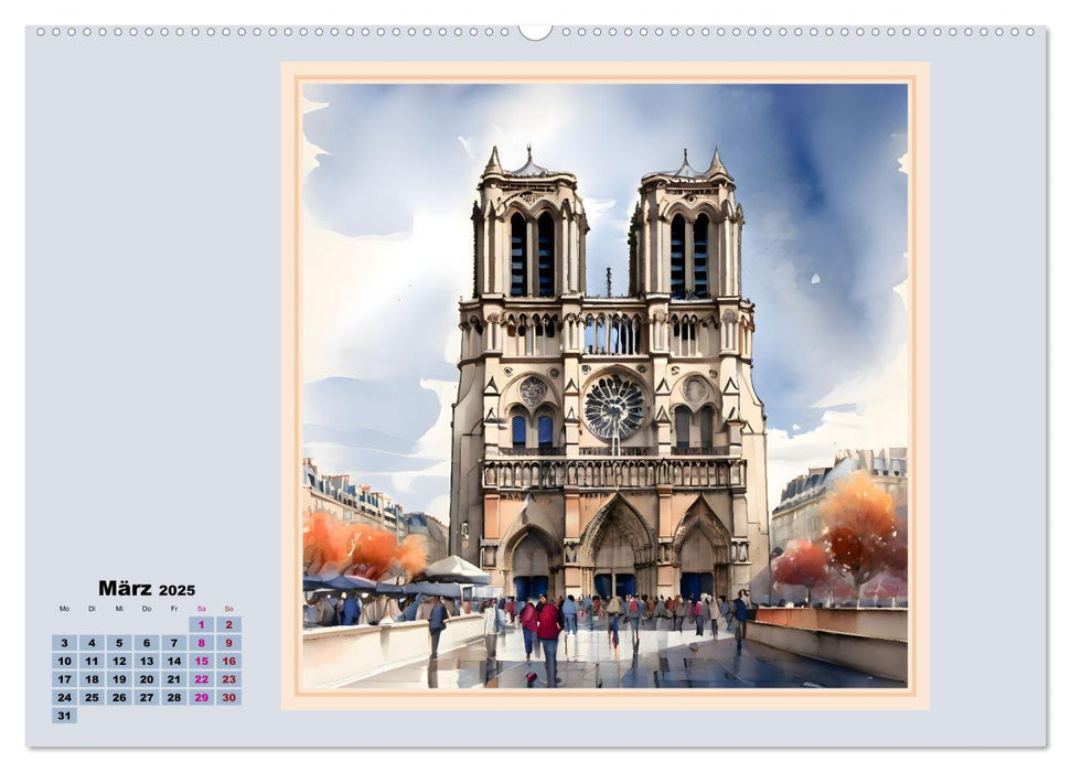 KI spaziert durch Paris (CALVENDO Premium Wandkalender 2025)