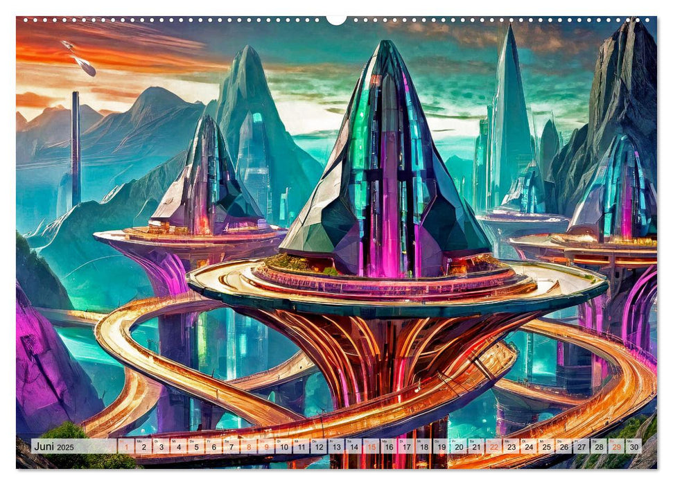 Stadtarchitektur, futuristisch-fantastisch (CALVENDO Premium Wandkalender 2025)