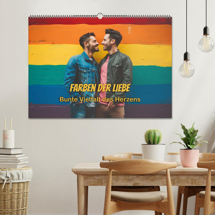 Farben der Liebe: Bunte Vielfalt des Herzens (CALVENDO Wandkalender 2025)