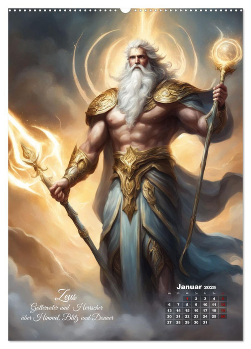 Zwölf Götter der griechischen Mythologie (CALVENDO Premium Wandkalender 2025)