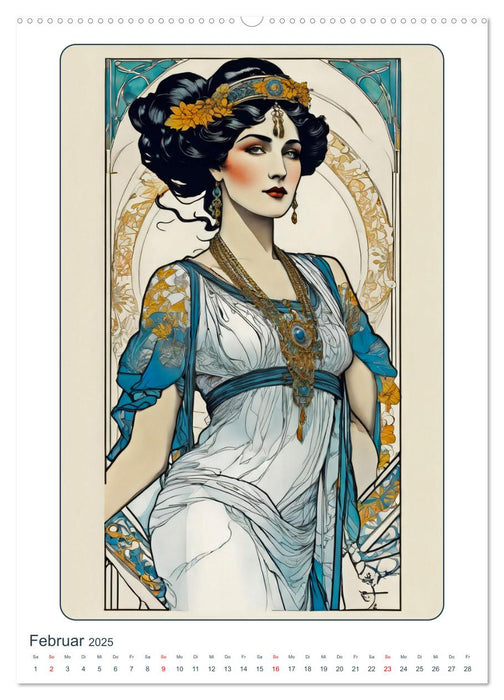 Frauen in Bildern im Art Nouveau-Stil (CALVENDO Wandkalender 2025)