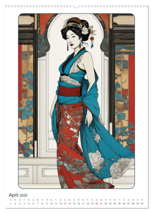 Frauen in Bildern im Art Nouveau-Stil (CALVENDO Premium Wandkalender 2025)