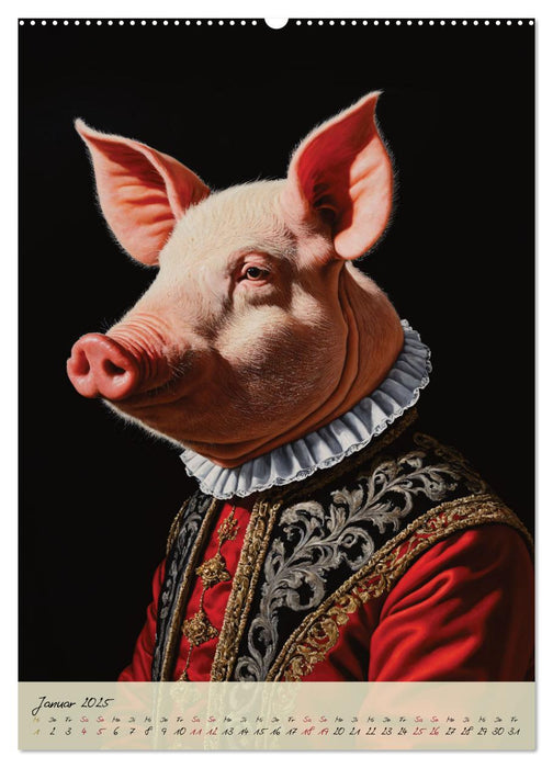 Portraits d'animaux baroques - art et classiques (Calendrier mural CALVENDO 2025) 
