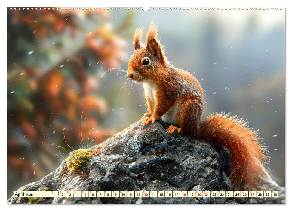 Eichhörnchen - tollkühne Kletterer (CALVENDO Wandkalender 2025)
