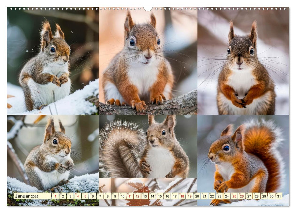 Eichhörnchen - tollkühne Kletterer (CALVENDO Premium Wandkalender 2025)