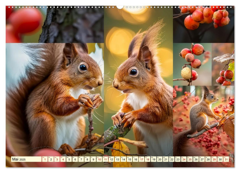 Écureuils - grimpeurs audacieux (Calendrier mural CALVENDO Premium 2025) 