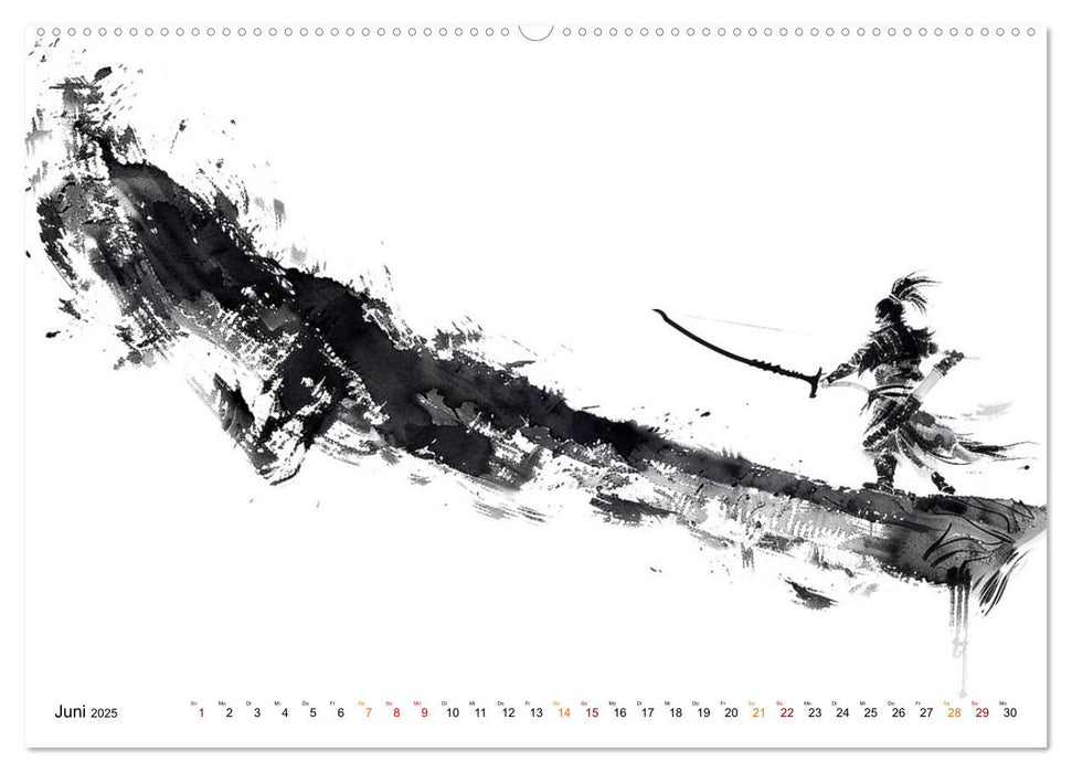 Samurai Illustrationen (CALVENDO Premium Wandkalender 2025)