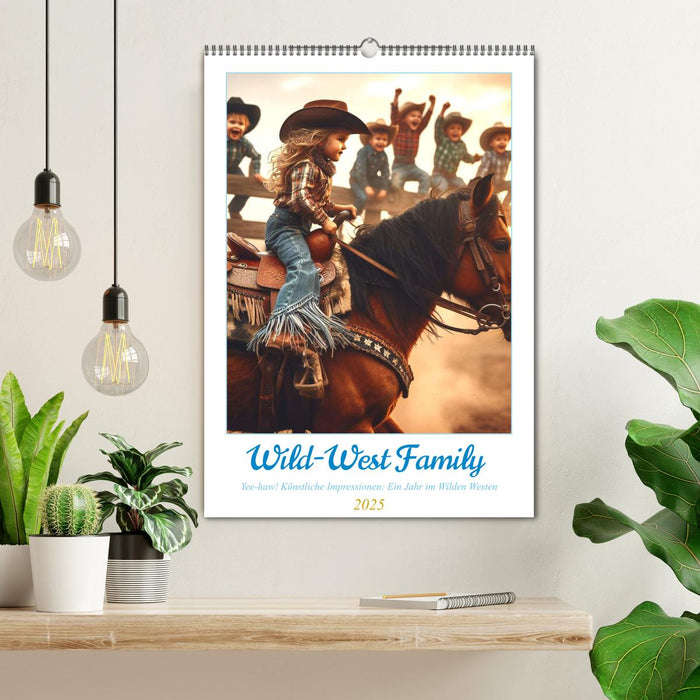 Wild-West Family - Yee-haw! Künstliche Impressionen: Ein Jahr im Wilden Westen (CALVENDO Wandkalender 2025)