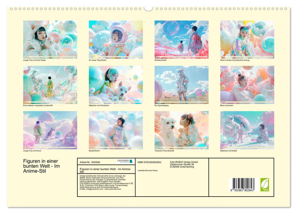 Figuren in einer bunten Welt - Im Anime-Stil (CALVENDO Premium Wandkalender 2025)