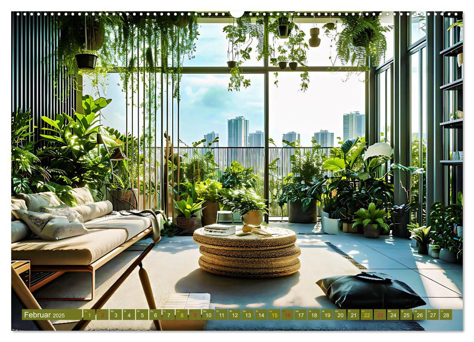 Urban Jungle - wohnen mit Pflanzen (CALVENDO Wandkalender 2025)