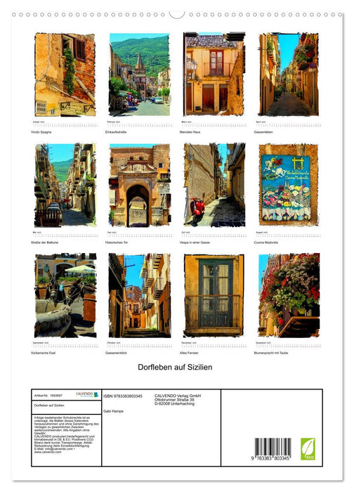 Dorfleben auf Sizilien (CALVENDO Premium Wandkalender 2025)