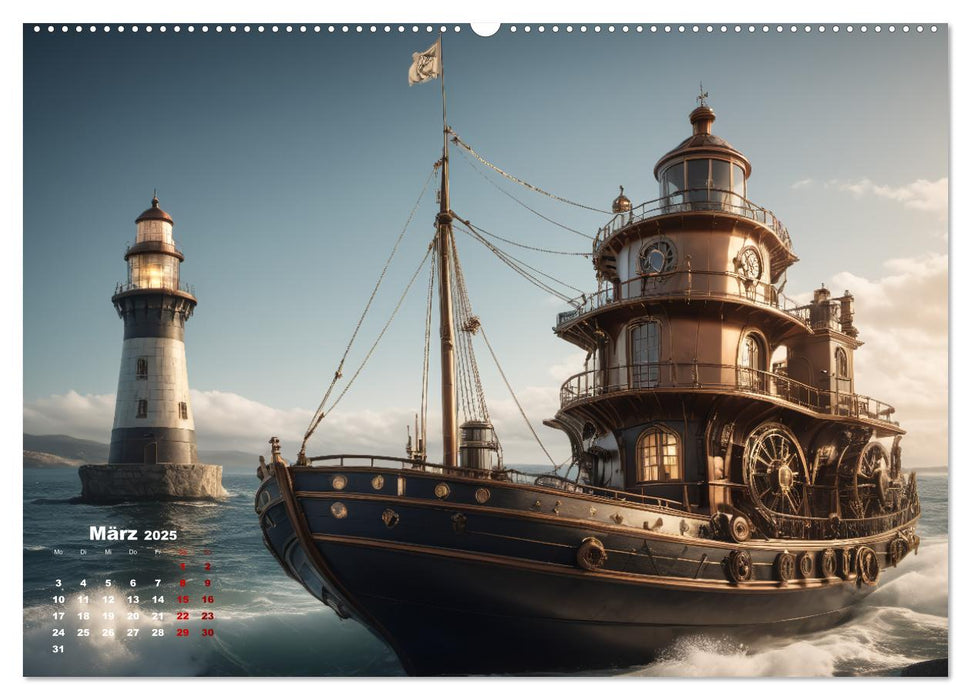 Steampunk - Die Welt der Leuchttürme (CALVENDO Wandkalender 2025)