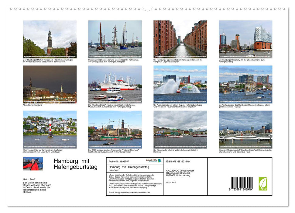 Hamburg mit Hafengeburtstag (CALVENDO Premium Wandkalender 2025)
