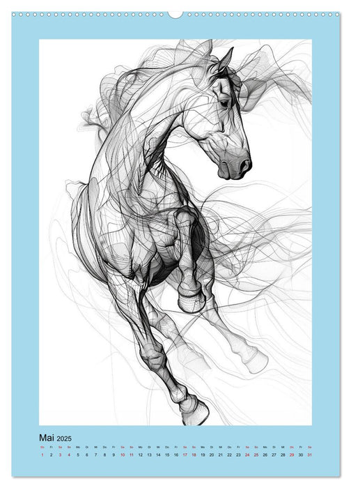 Pferde minimalistisch (CALVENDO Wandkalender 2025)