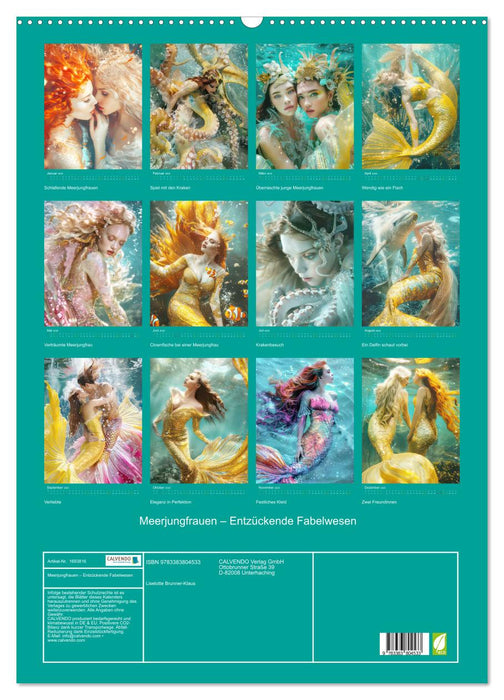 Meerjungfrauen – Entzückende Fabelwesen (CALVENDO Wandkalender 2025)