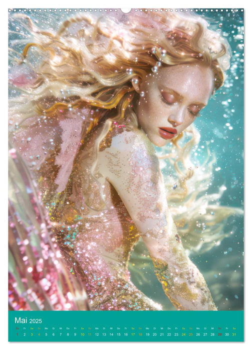 Meerjungfrauen – Entzückende Fabelwesen (CALVENDO Premium Wandkalender 2025)