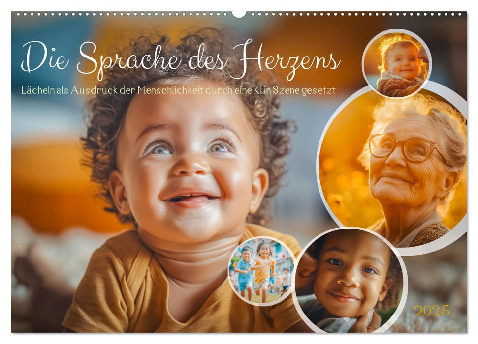 Die Sprache des Herzens - Lächeln als Ausdruck der Menschlichkeit durch eine KI in Szene gesetzt (CALVENDO Wandkalender 2025)