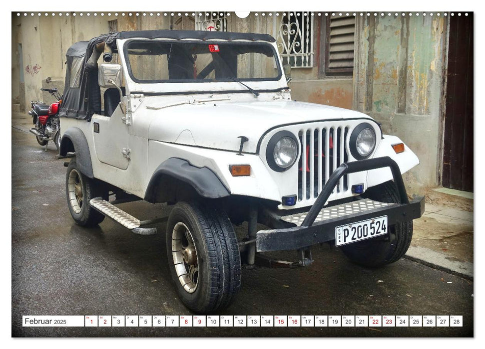 Cuba Jeeps - Geländewagen Oldtimer (CALVENDO Wandkalender 2025)