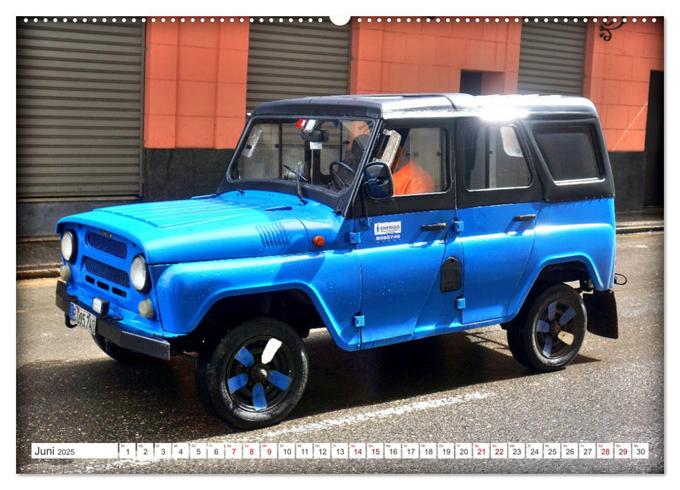 Cuba Jeeps - Geländewagen Oldtimer (CALVENDO Wandkalender 2025)