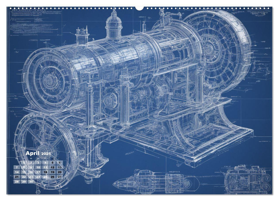 Steampunk - Blaupausen (CALVENDO Wandkalender 2025)