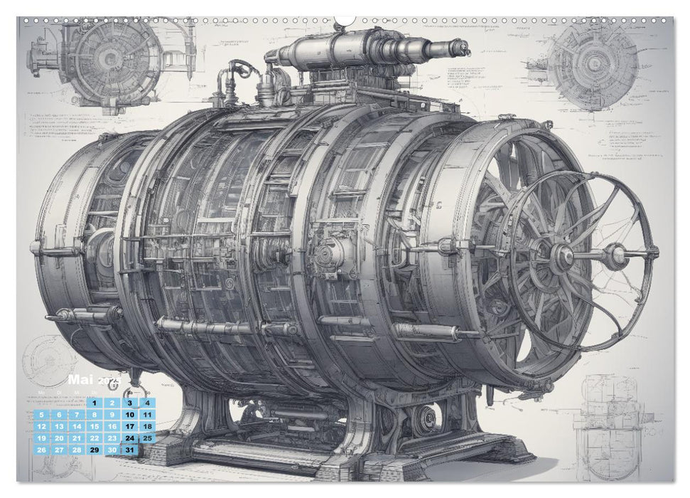 Steampunk - Blaupausen (CALVENDO Wandkalender 2025)