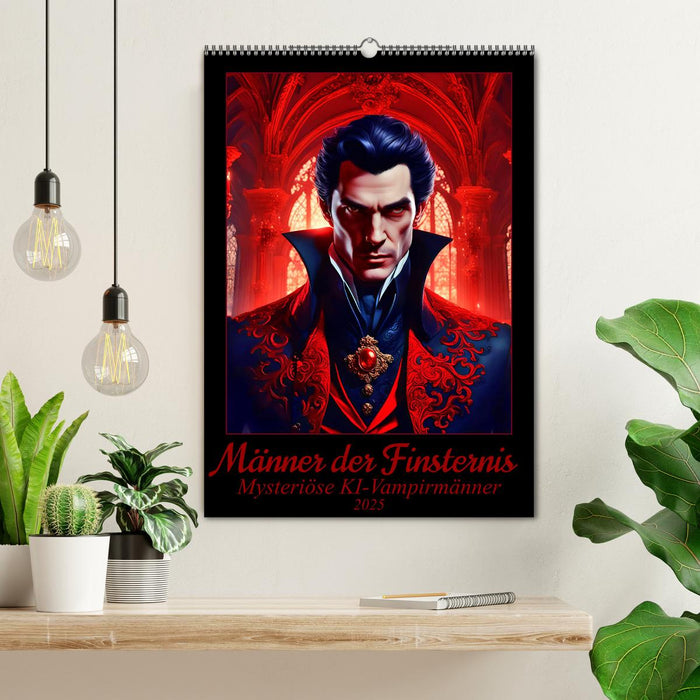 Männer der Finsternis - Mysteriöse KI-Vampirmänner (CALVENDO Wandkalender 2025)