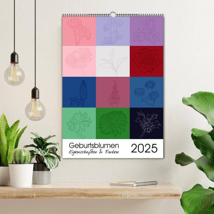 Geburtsblumen - Eigenschaften und Farben (CALVENDO Wandkalender 2025)