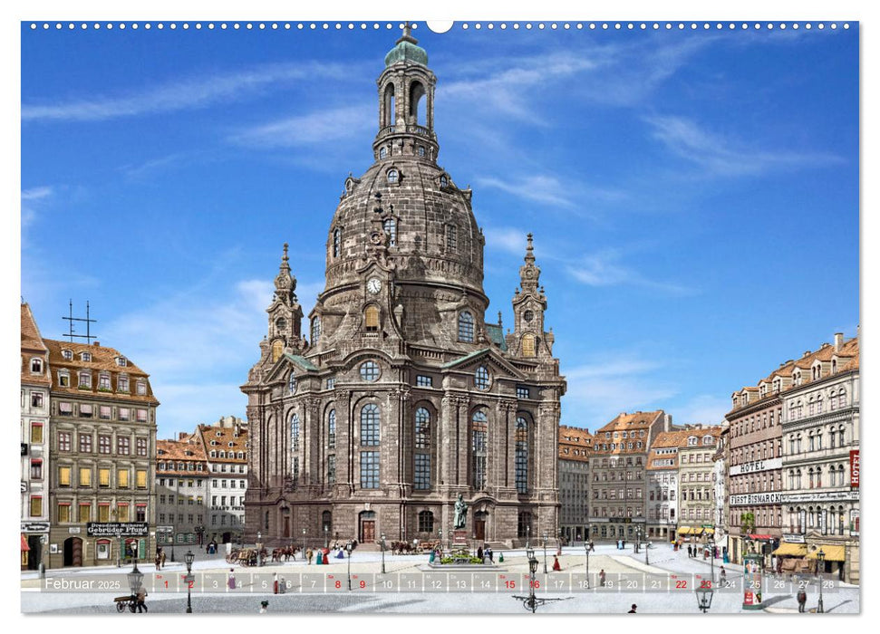 Historisches Dresden um 1900 - Fotos restauriert und koloriert (CALVENDO Wandkalender 2025)