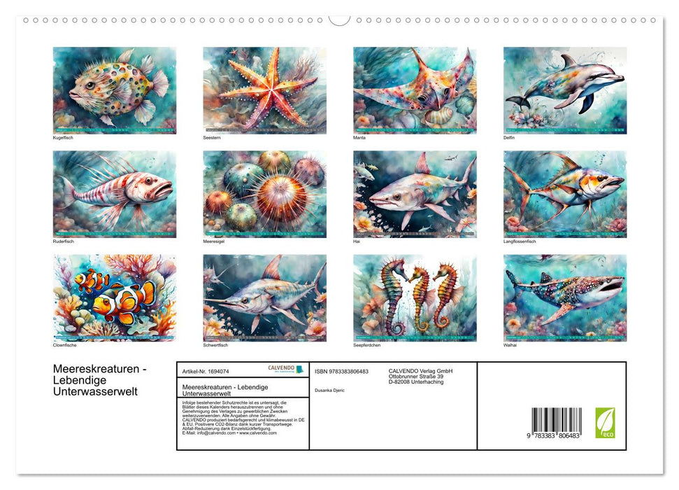 Meereskreaturen - Lebendige Unterwasserwelt (CALVENDO Premium Wandkalender 2025)