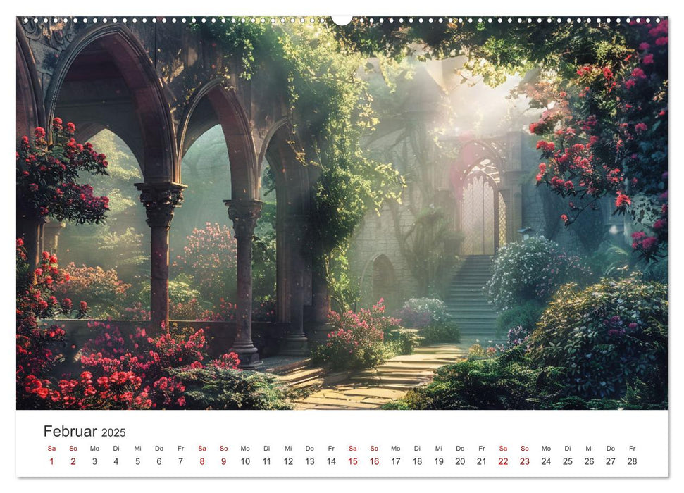 Verwunschene Gärten - Eine Zeitreise (CALVENDO Wandkalender 2025)