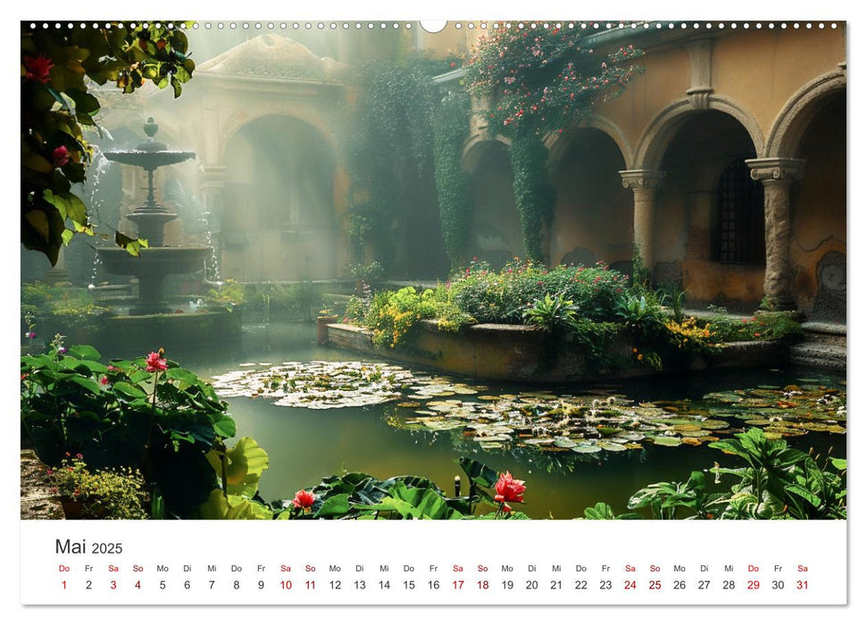 Verwunschene Gärten - Eine Zeitreise (CALVENDO Wandkalender 2025)