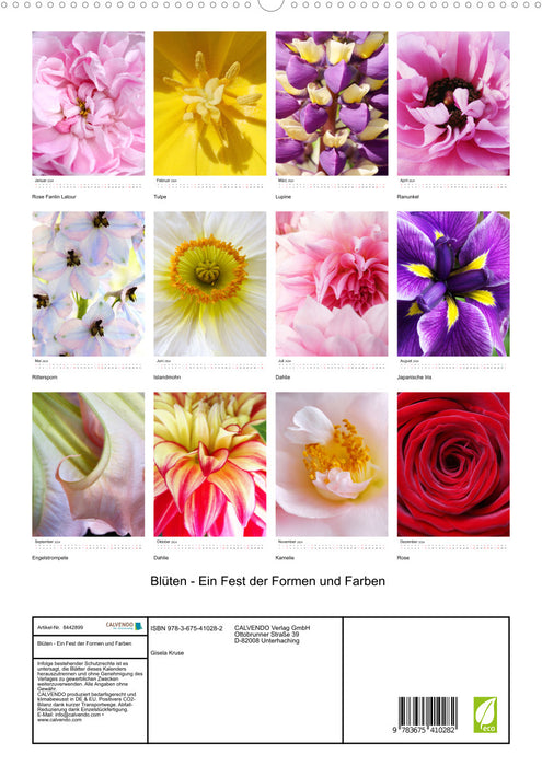Blossoms - A celebration of shapes and colors (CALVENDO Premium Wall Calendar 2024) 