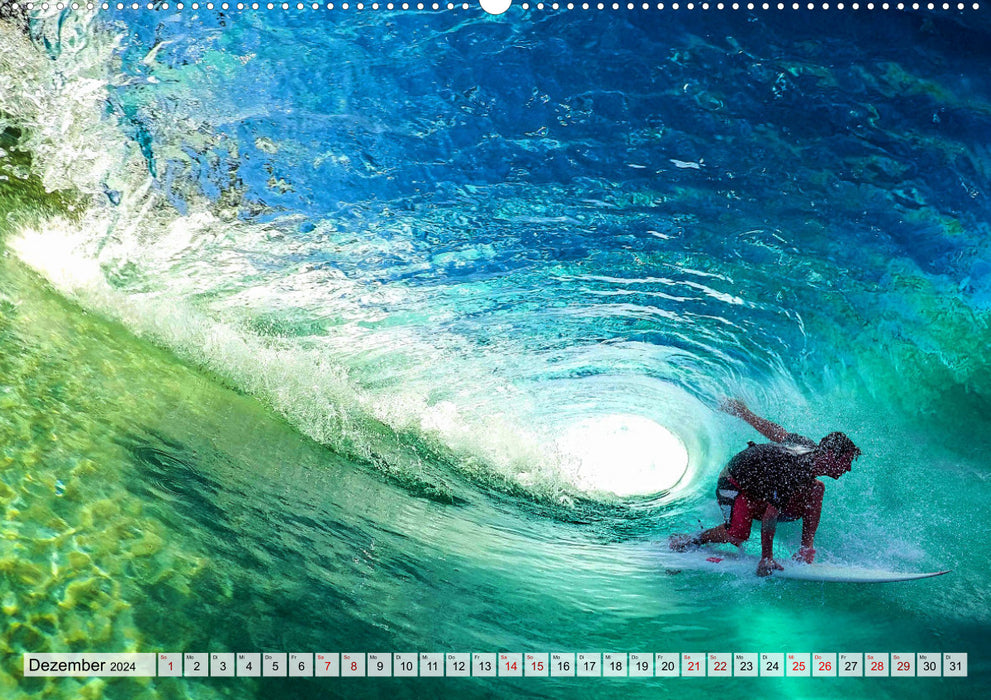 Surfen - from Inside the Barrel (CALVENDO Wandkalender 2024)