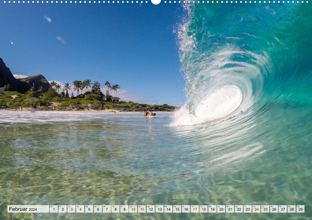 Surfing - from Inside the Barrel (CALVENDO Premium Wall Calendar 2024) 